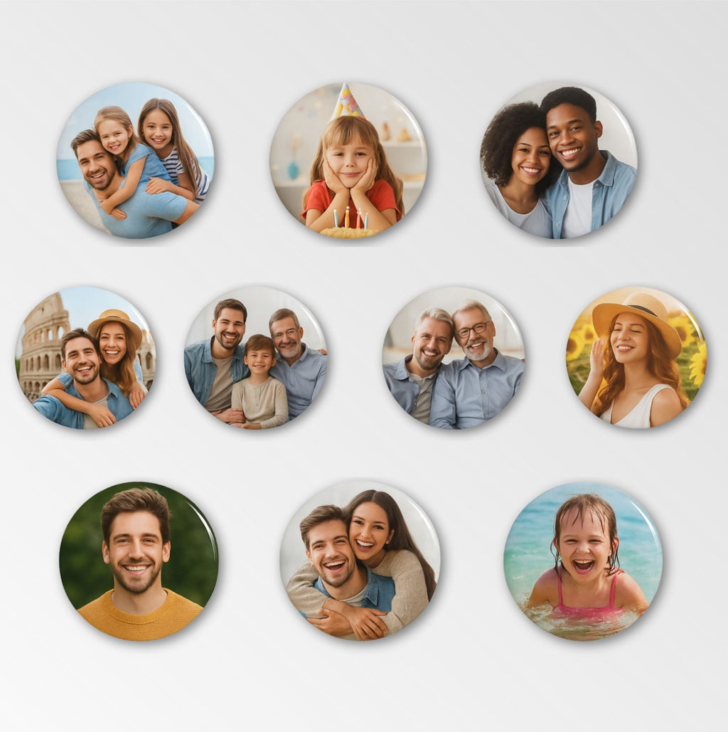 Personalisierte runde Pins - Buttons