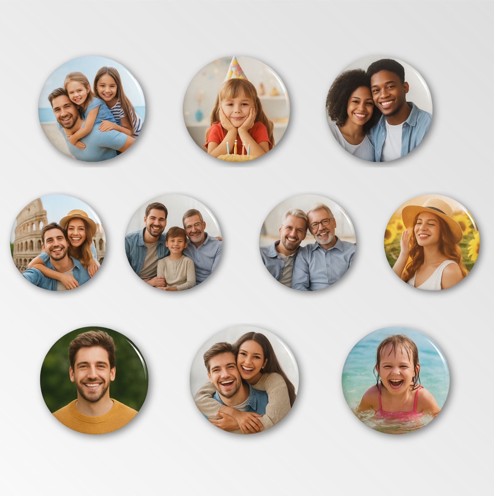 Personalisierte runde Pins - Buttons